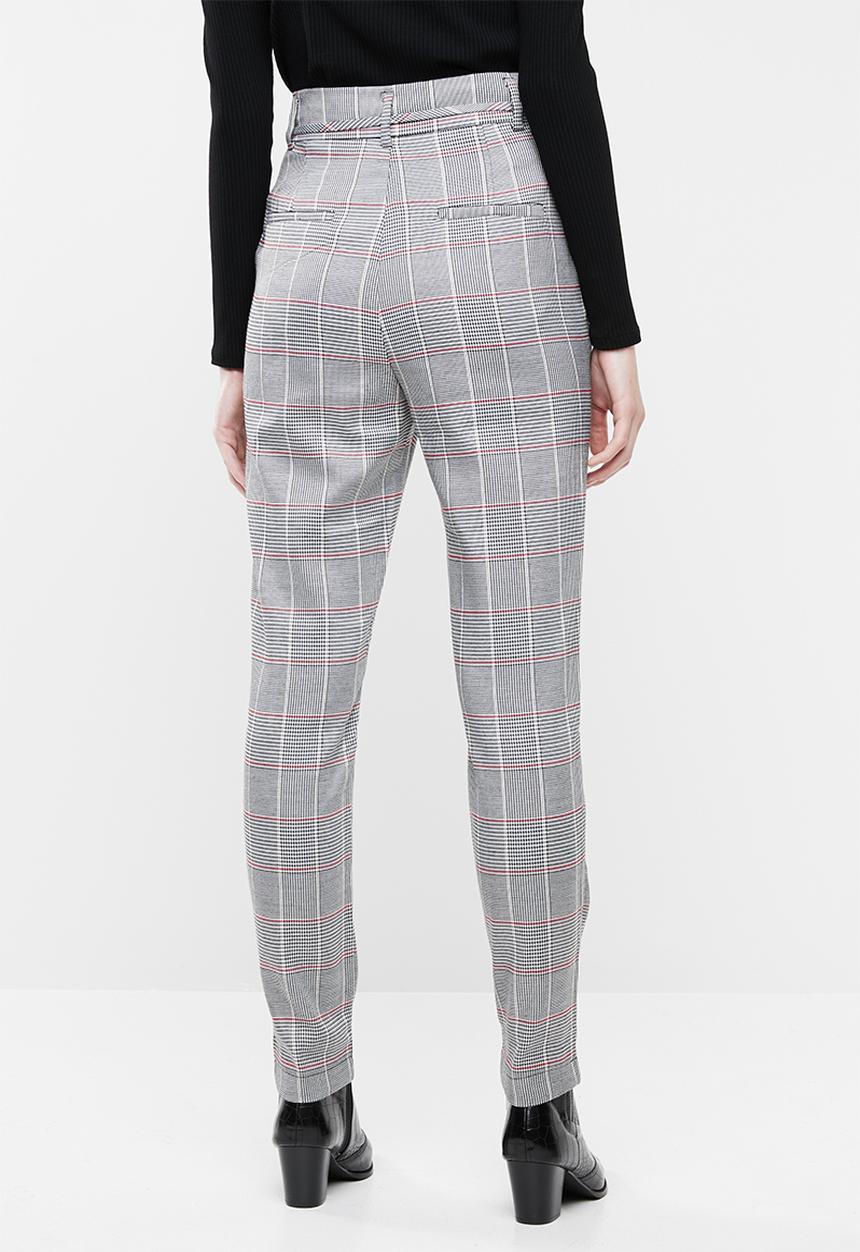 Superbalist - Tapered check pant - grey & red
