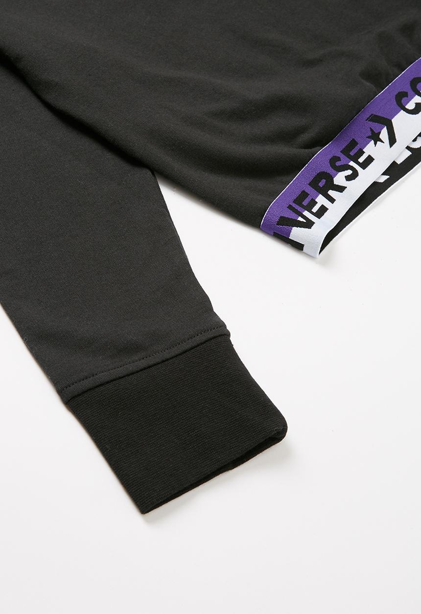 Converse - Converse wordmark cropped po crew - black