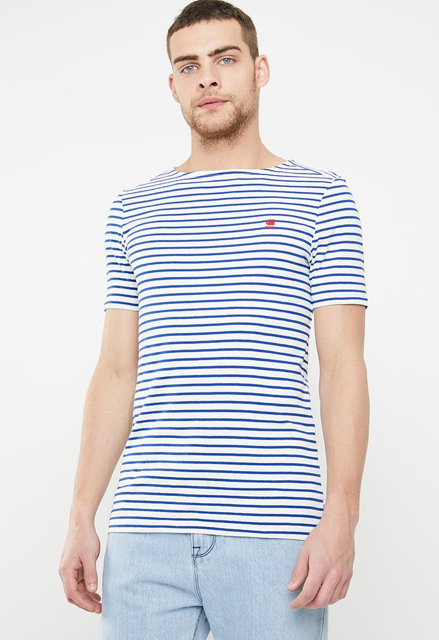 G-STAR - Xartto short sleeve tee - blue & white 