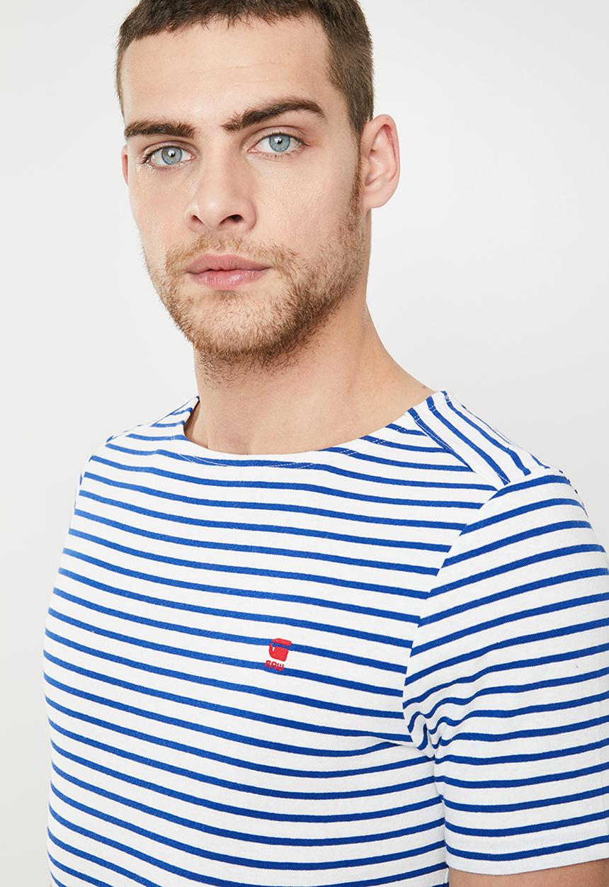 G-STAR - Xartto short sleeve tee - blue & white 