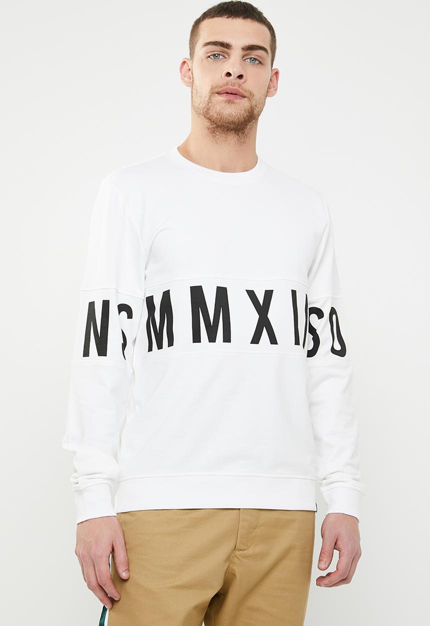 Only & Sons - Napoleon crew neck sweater - white