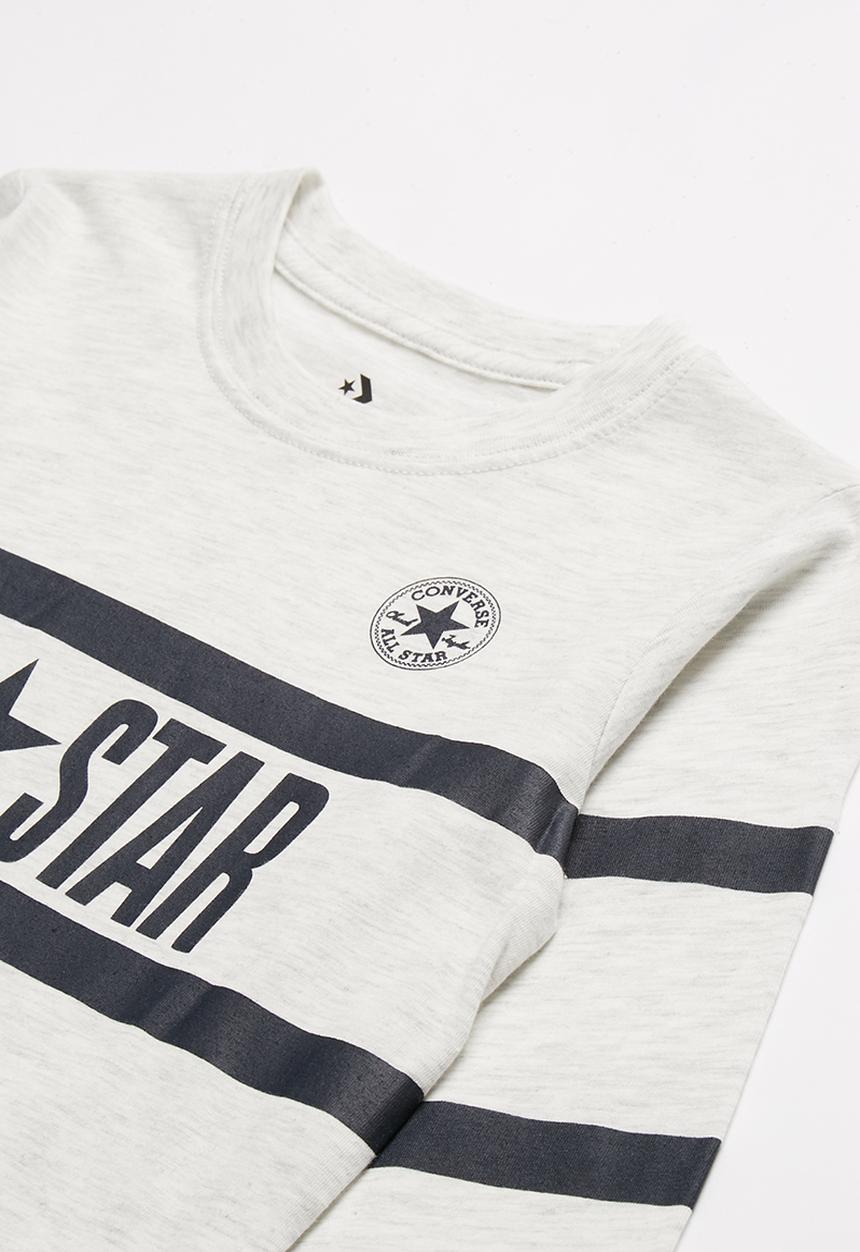Converse - Converse All Star striped long sleeve tee - grey & navy