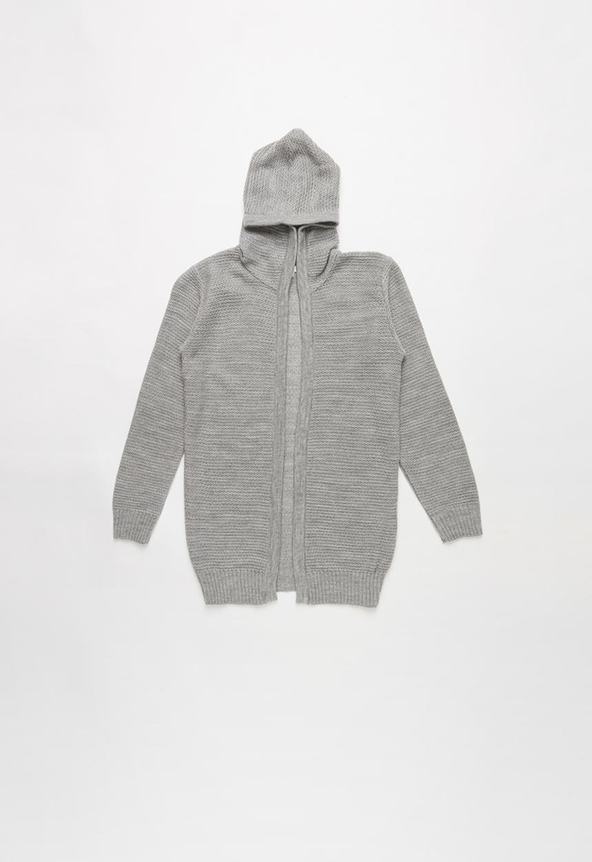 Rebel Republic - Teens Hooded Cardigan - grey