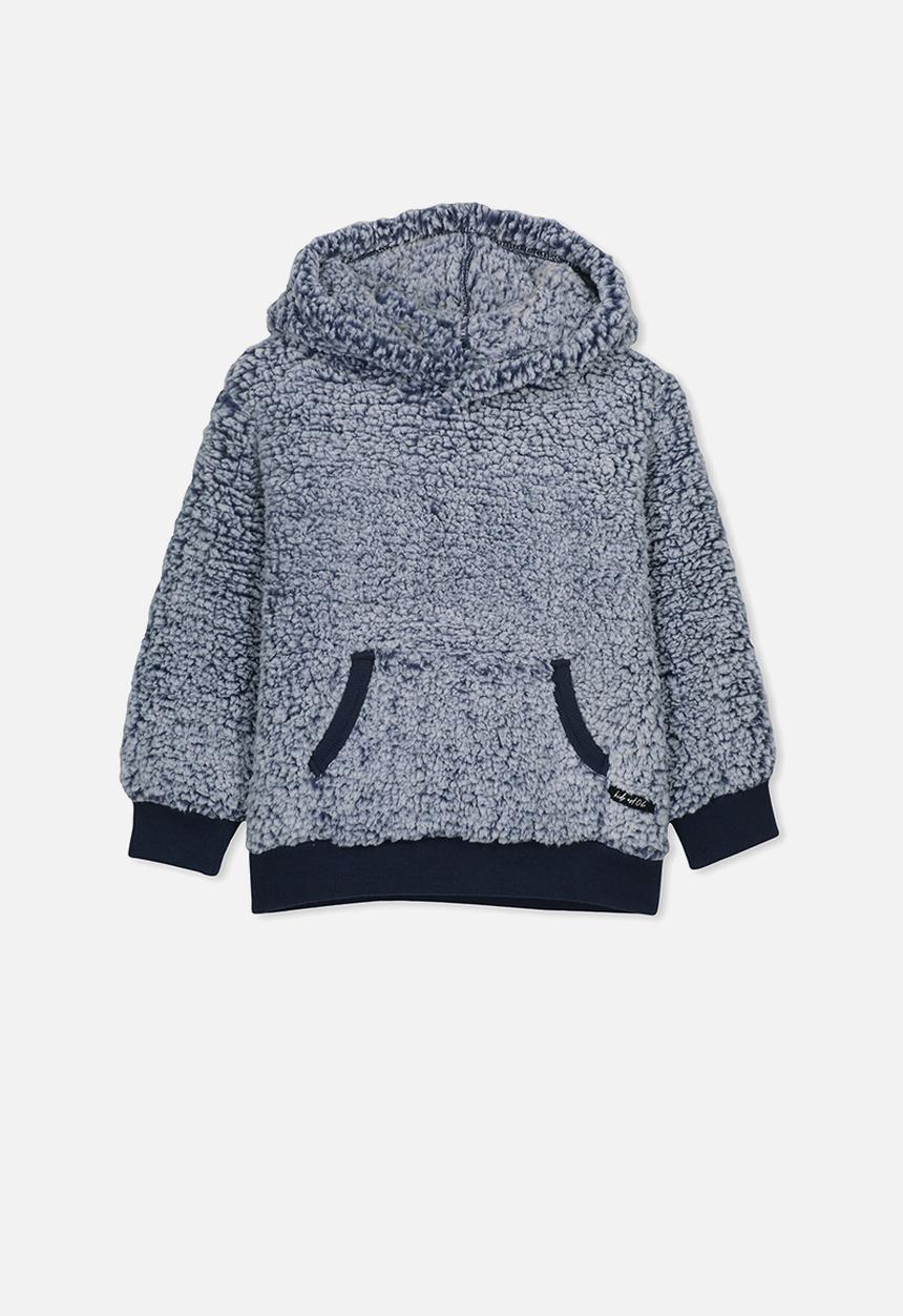 Cotton On - Raphael teddy hooded fleece - blue