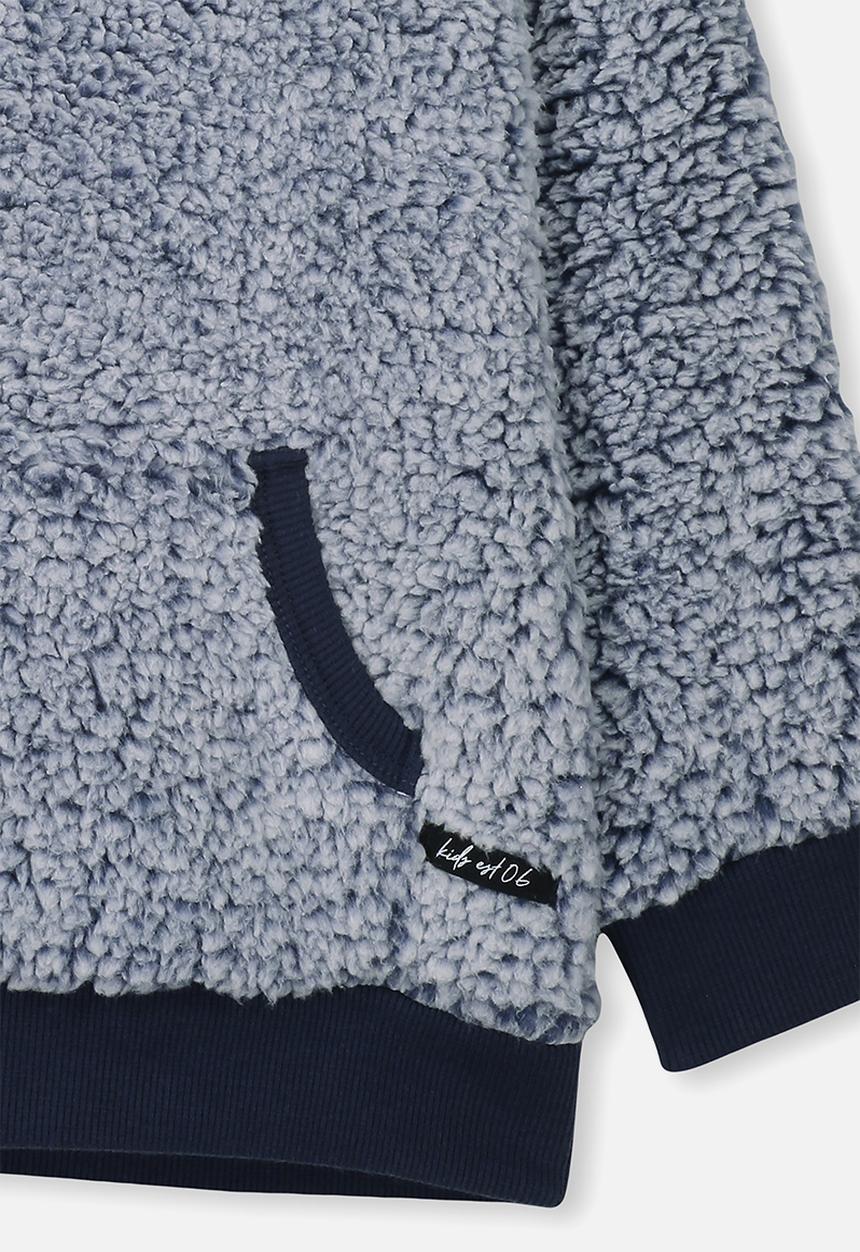 Cotton On - Raphael teddy hooded fleece - blue