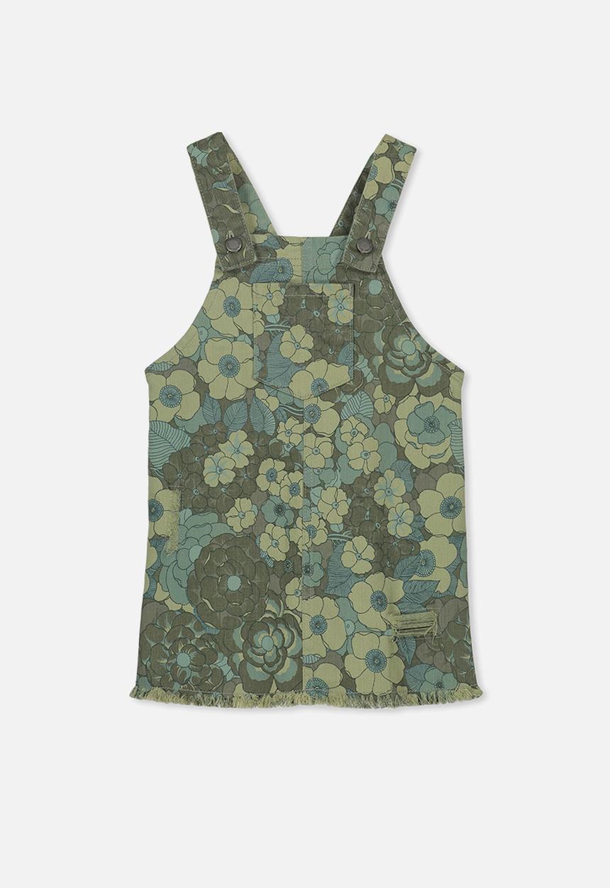 Cotton On - Summer camo floral pinafore - green