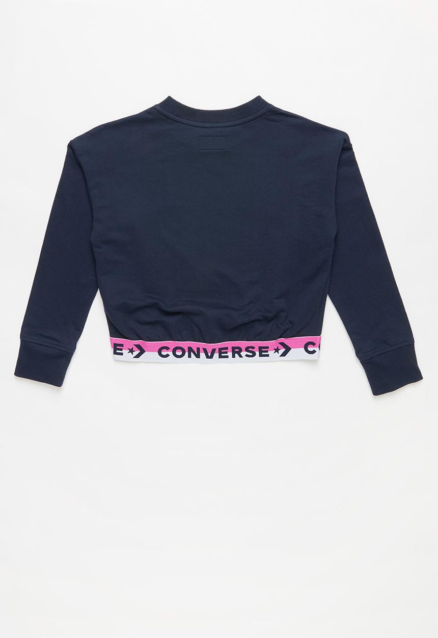 Converse - Converse wordmark cropped crew - navy