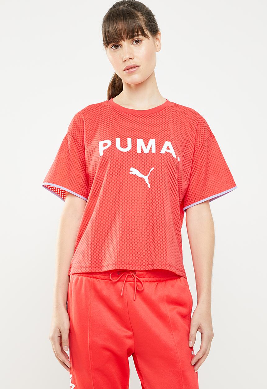PUMA - Chase mesh tee - coral