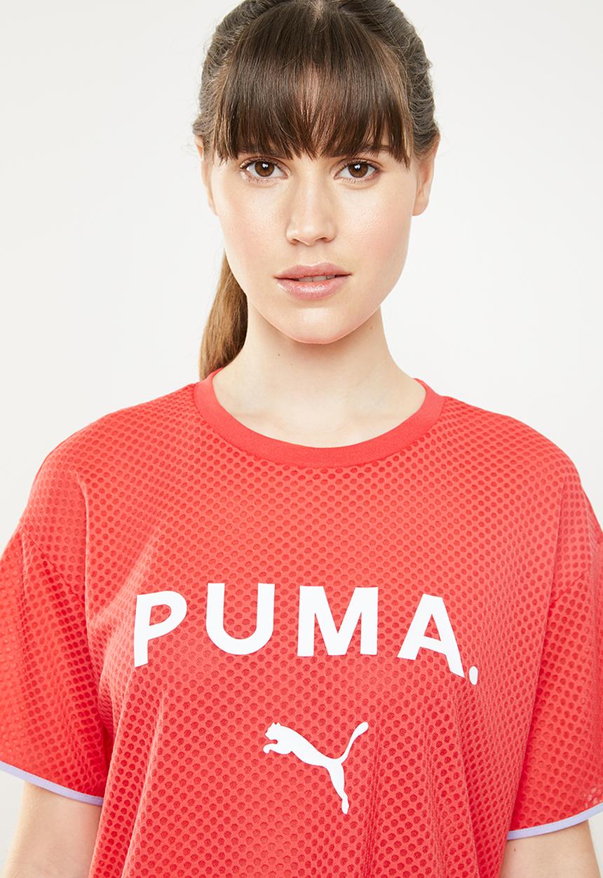 PUMA - Chase mesh tee - coral