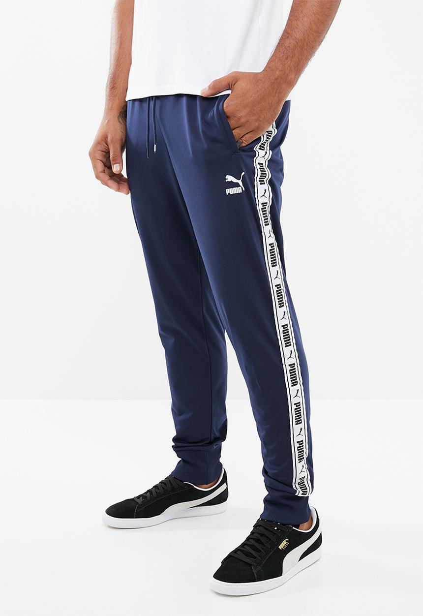 PUMA - Mens tape track pants - navy & white
