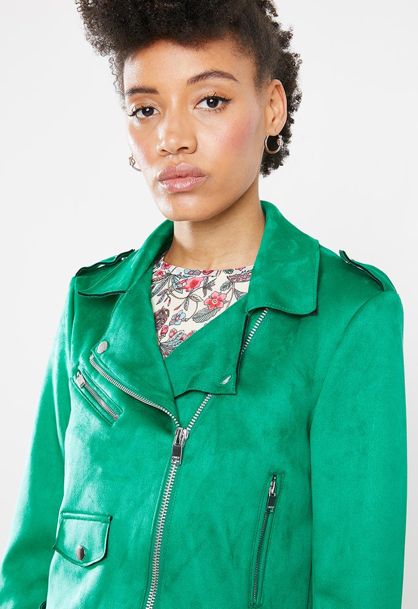 ONLY - Sherry bonded biker jacket - green
