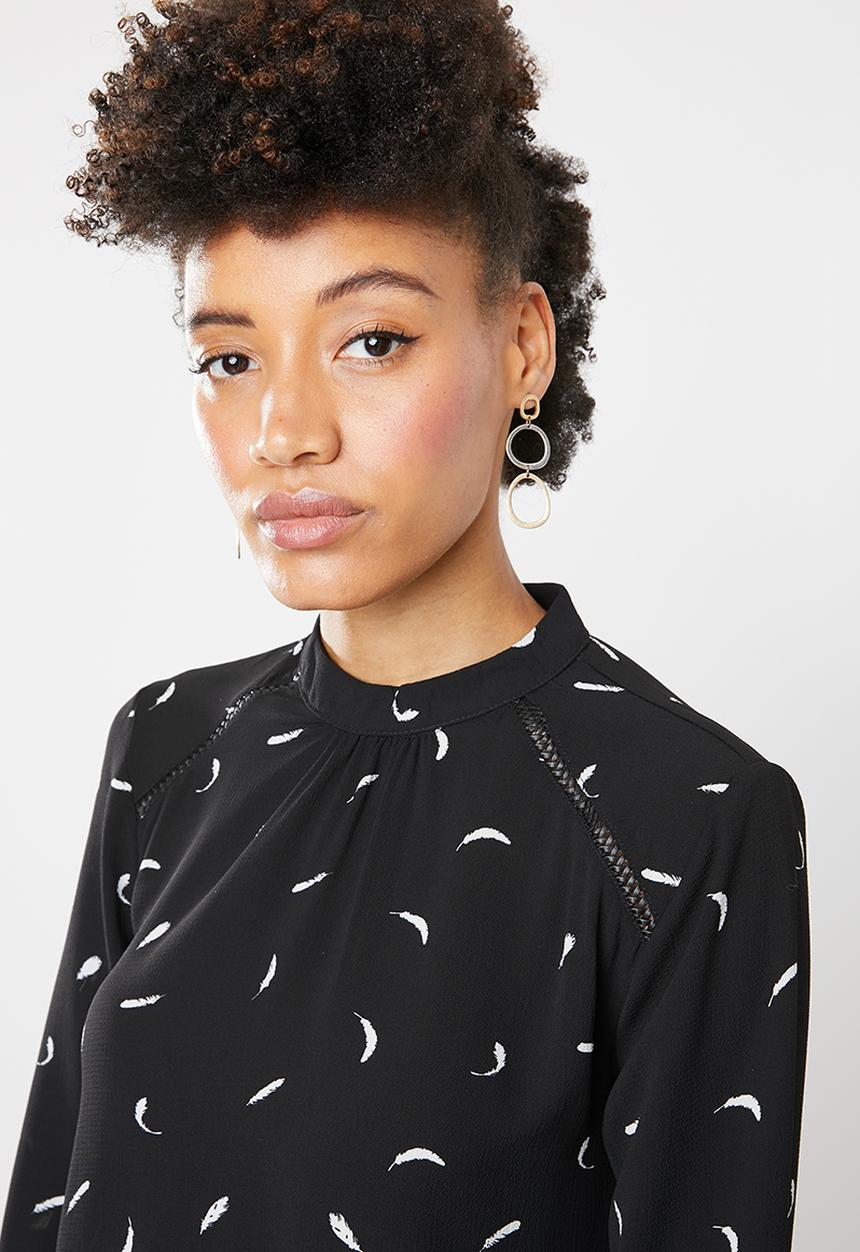 ONLY - Malory printed blouse - black & white