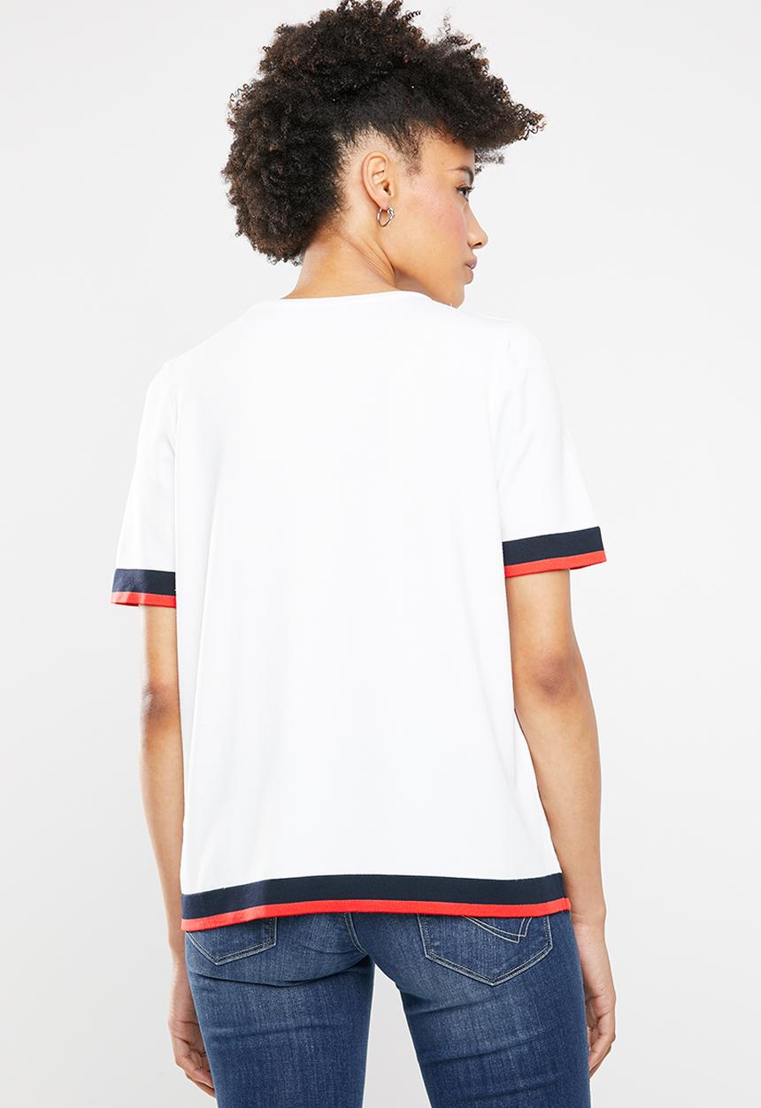 ONLY - Nola short sleeve knitted top - multi