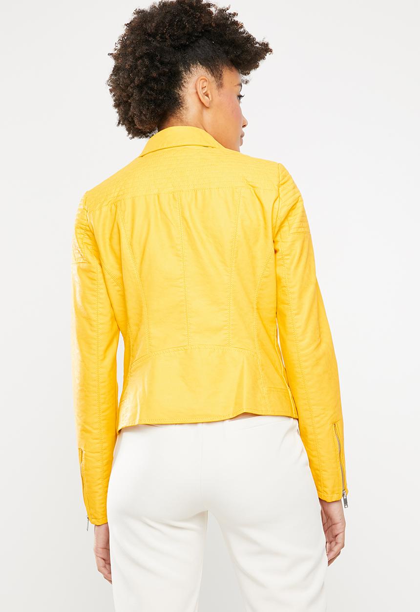 ONLY - Flora biker jacket - yellow