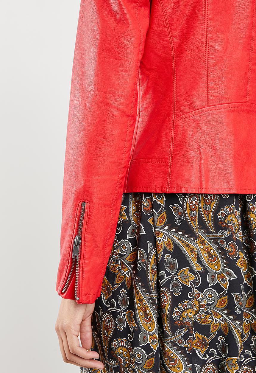 ONLY - Flora biker jacket - red
