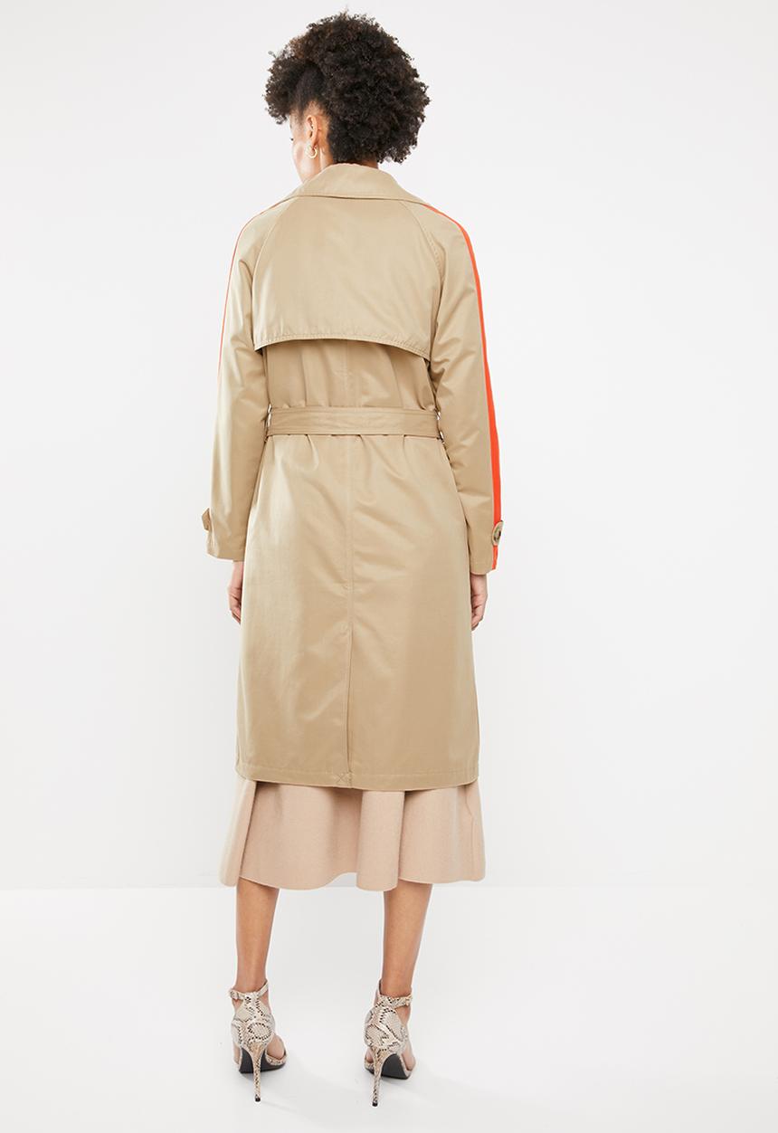 ONLY - Isabella long trench - neutral & orange