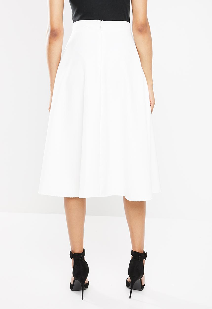 STYLE REPUBLIC - Fit and flare midi skirt - white