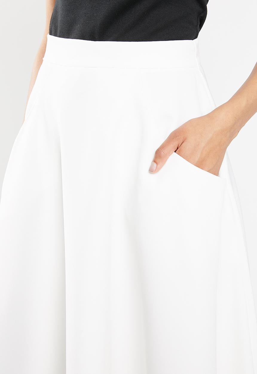 STYLE REPUBLIC - Fit and flare midi skirt - white