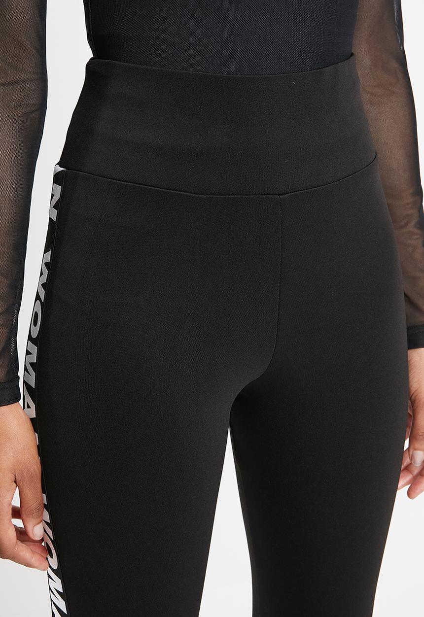 STYLE REPUBLIC - Contrast tape leggings - black