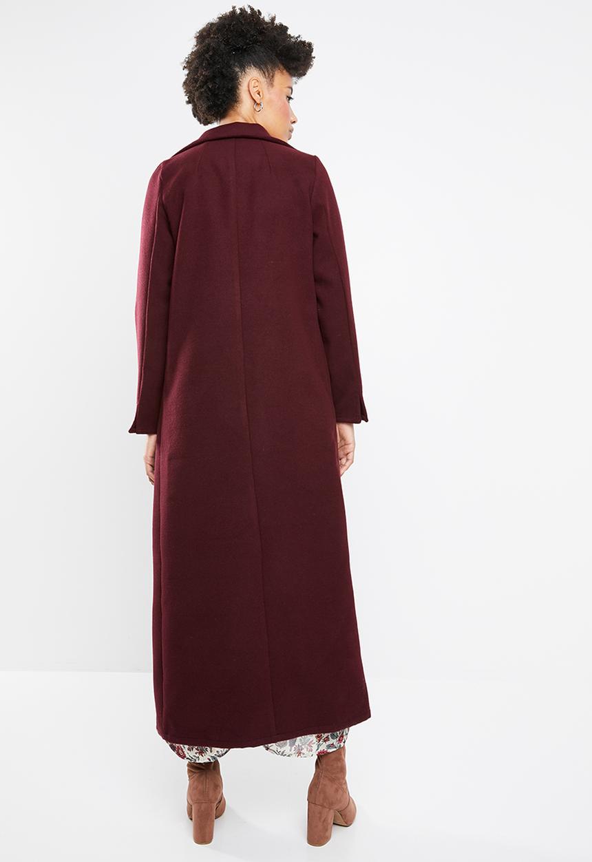 STYLE REPUBLIC - Maxi length coat - burgundy
