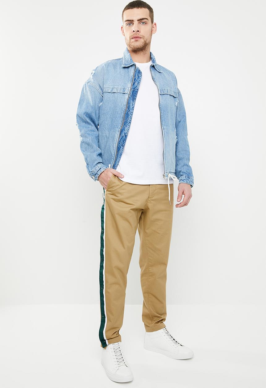Jack & Jones - Ace regular fit side stripe pants - beige