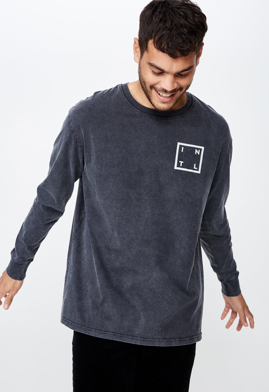 Cotton On - Tbar long sleeve tee - charcoal 
