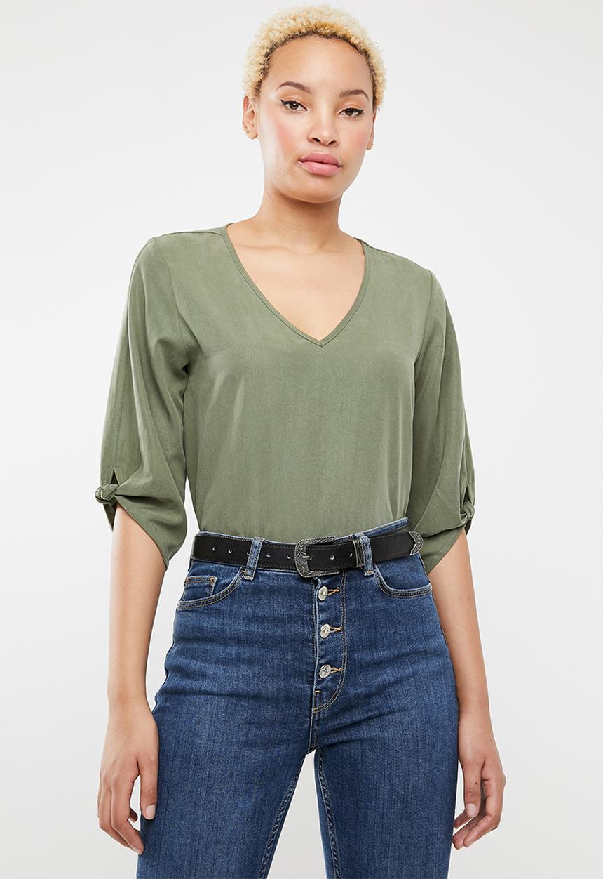 Noisy May - Kira 3/4 knot top - green