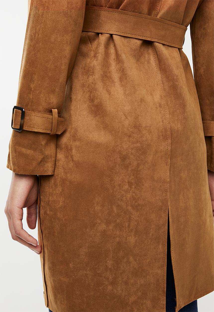 SISSY BOY - Lupin soft suede trench coat - tan