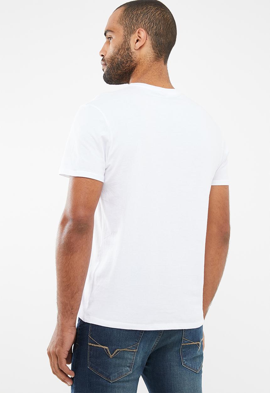 GUESS - Basic linear short sleeve tee - white