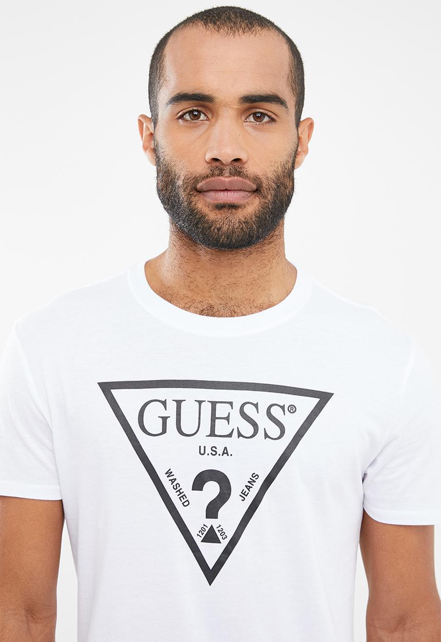 GUESS - Guess short sleeve triangle tee - white