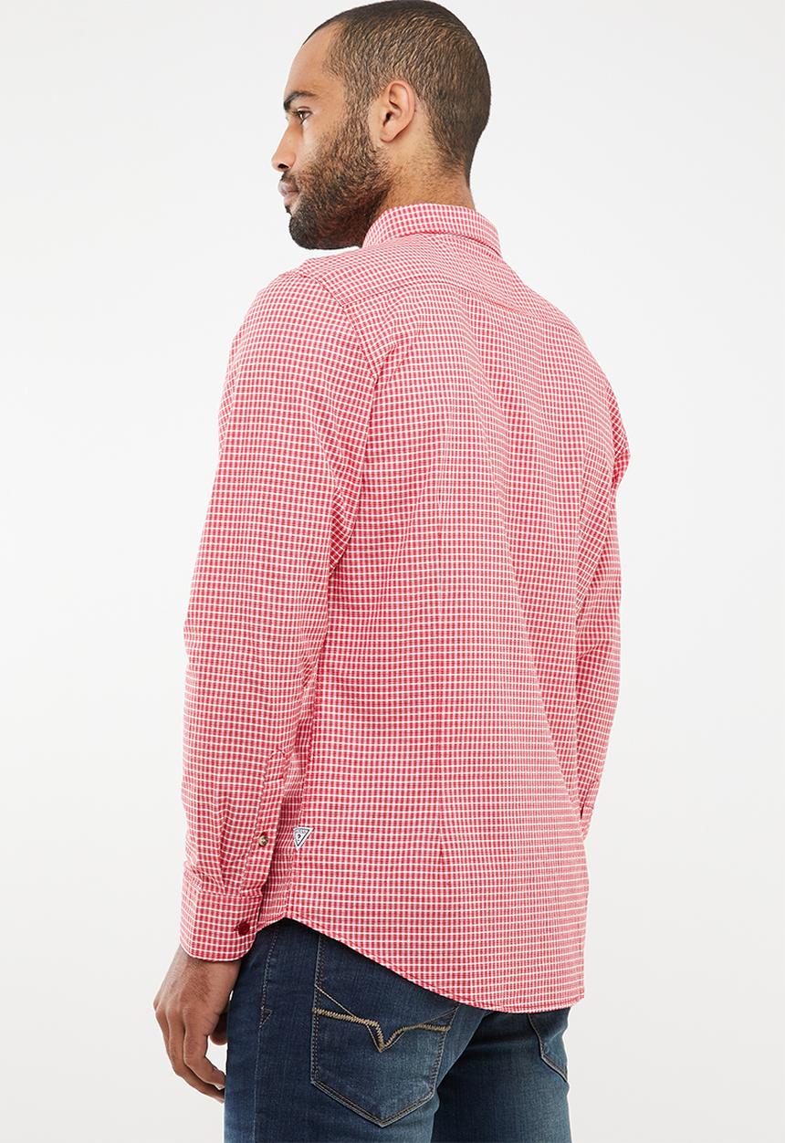 GUESS - Guess chambray woven shirt - red & white 
