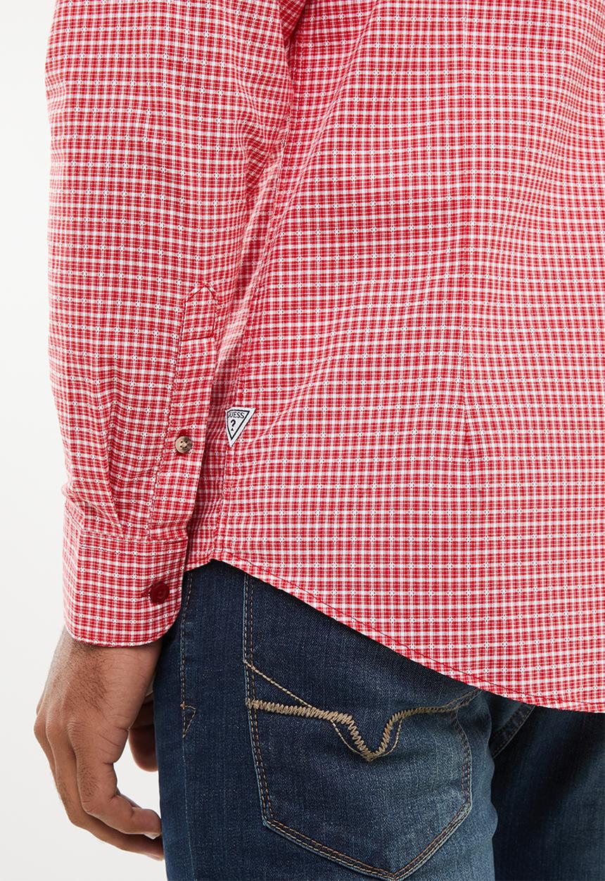 GUESS - Guess chambray woven shirt - red & white 