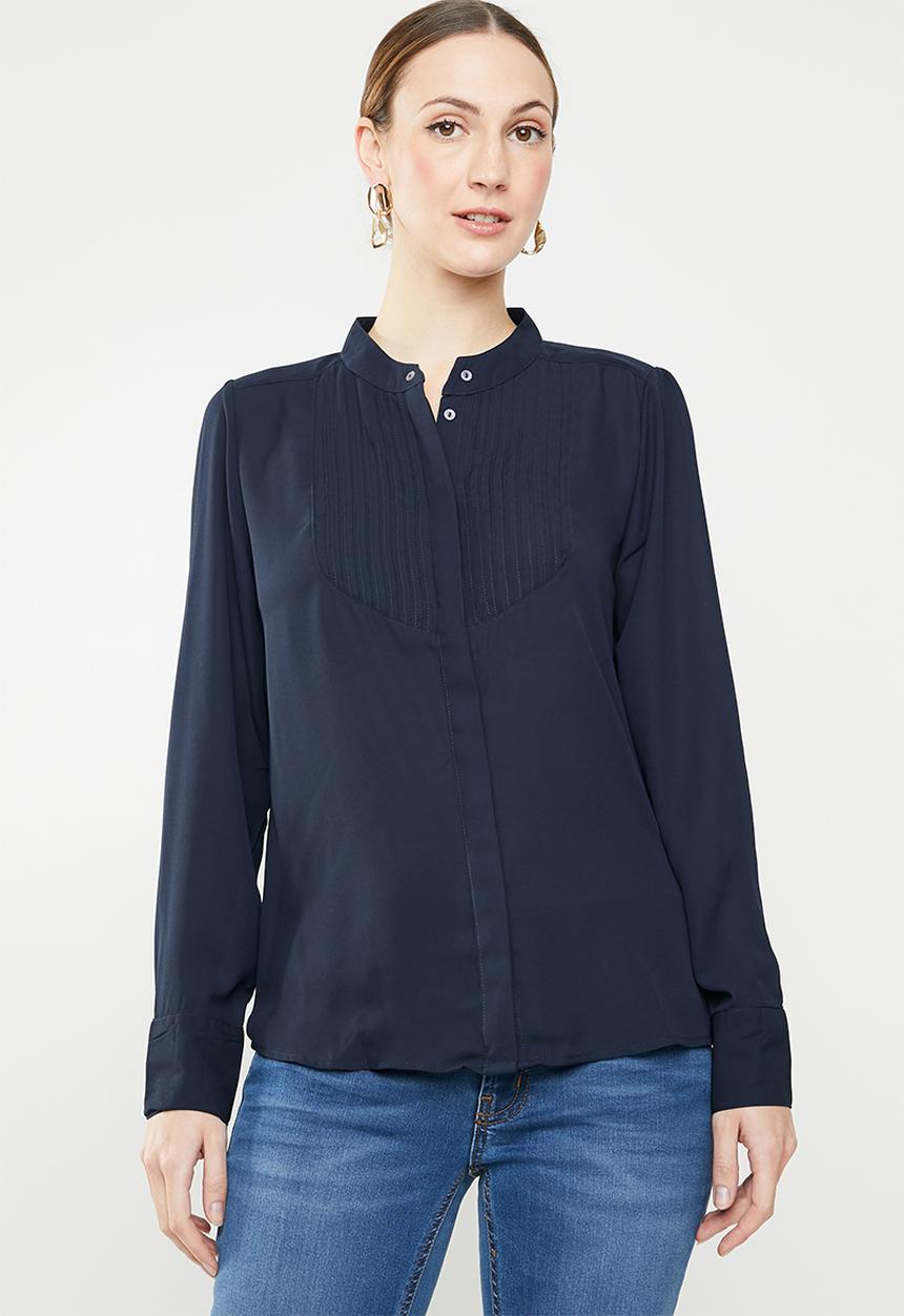 Jacqueline de Yong - Ibi long sleeve shirt - navy 