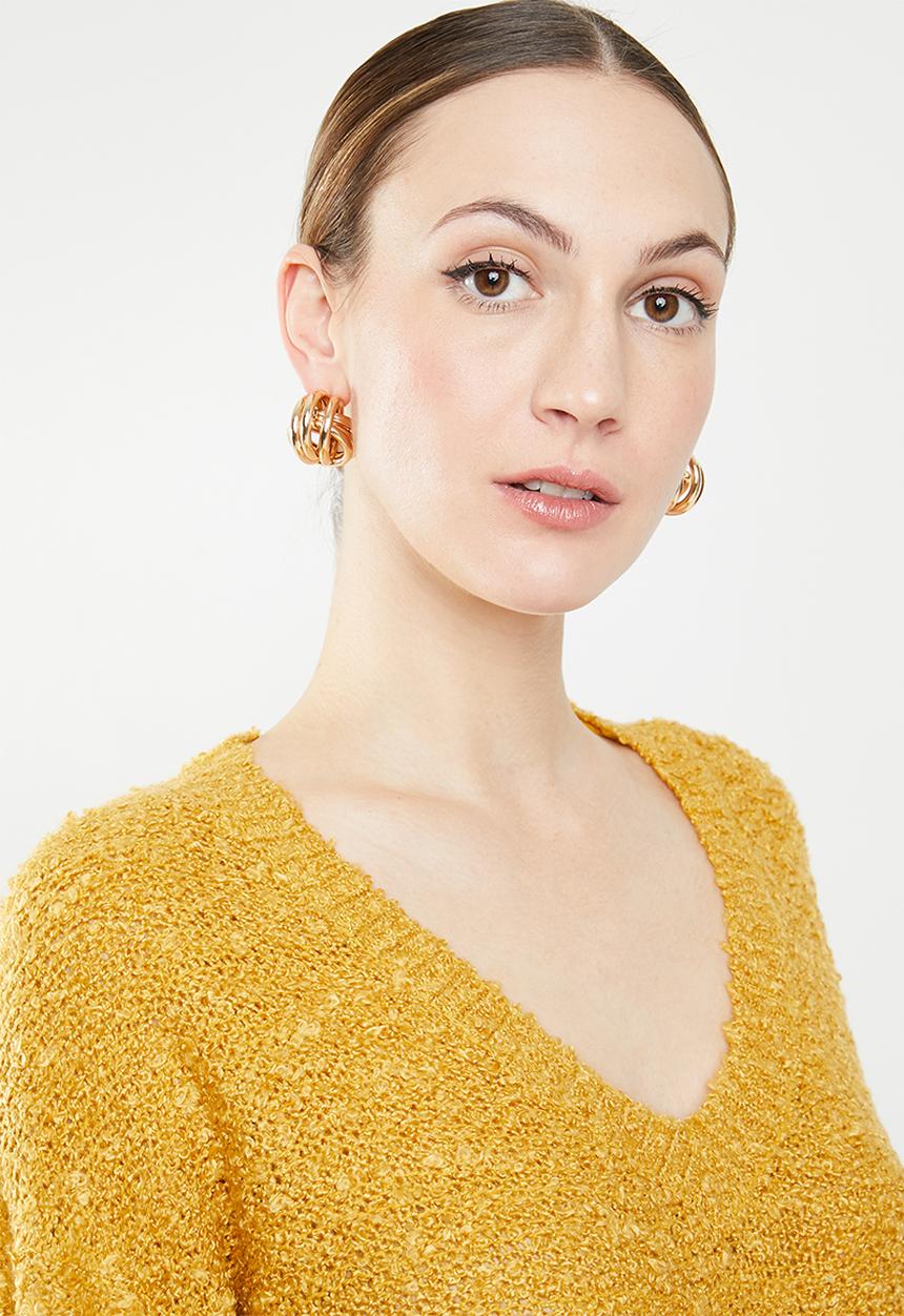 Jacqueline de Yong - Bucca pullover knit - yellow 
