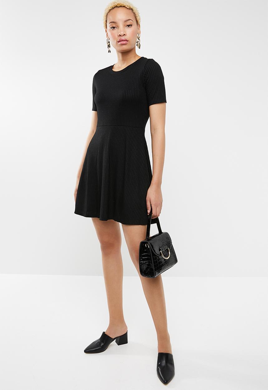 STYLE REPUBLIC - Ribbed skater dress - black
