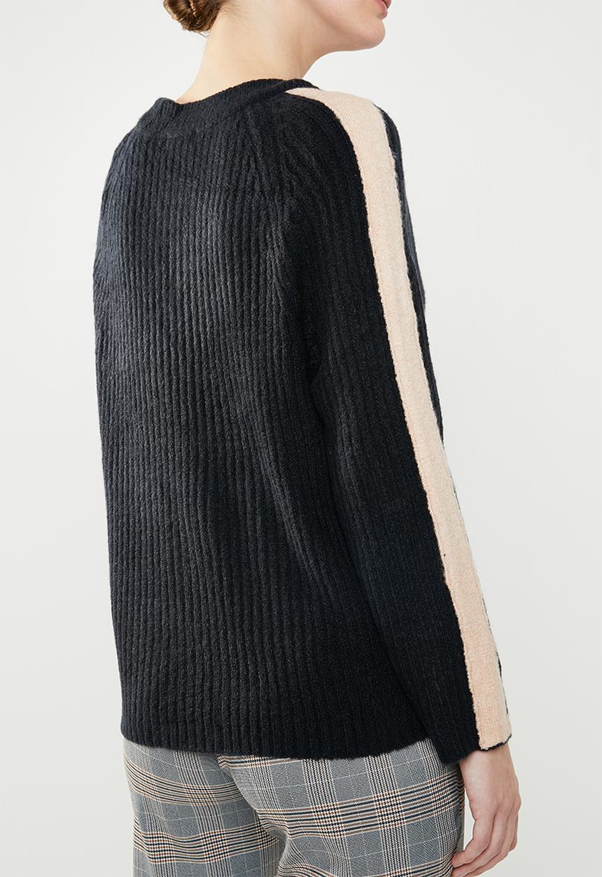 Jacqueline de Yong - Delta 7/8 V-neck pullover knit - navy