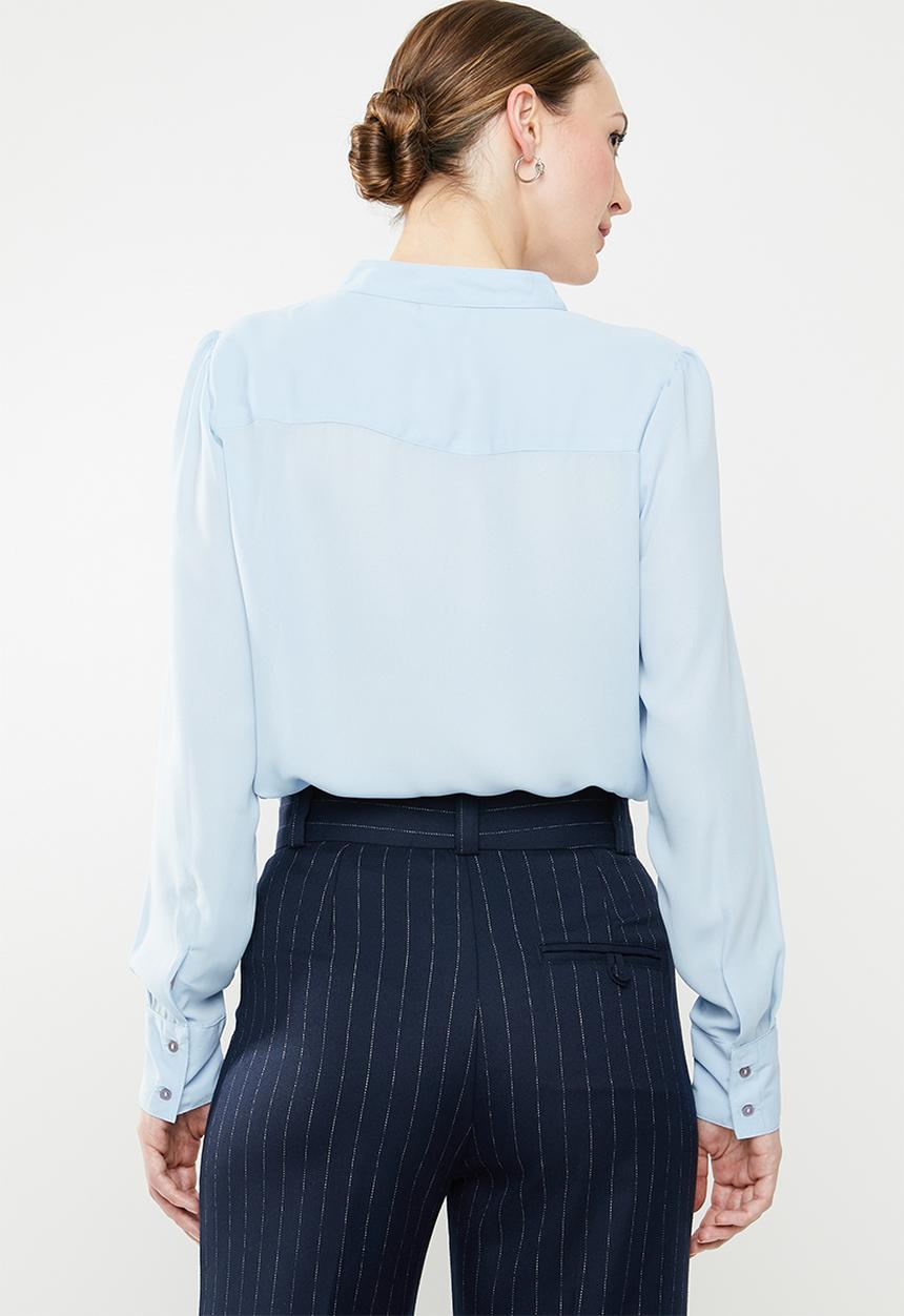 Jacqueline de Yong - Ibi long sleeve shirt - blue