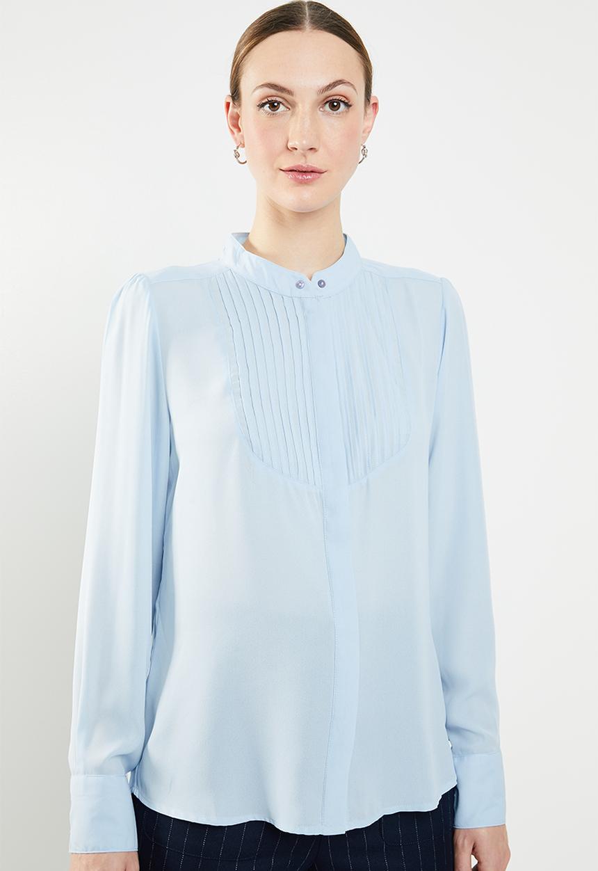 Jacqueline de Yong - Ibi long sleeve shirt - blue