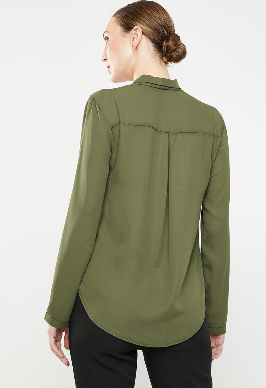 edit - Kitty bow blouse - green