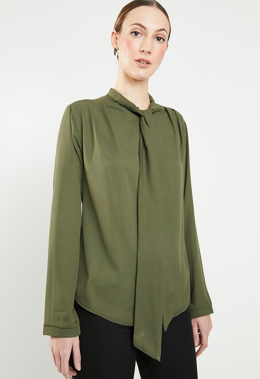 edit - Kitty bow blouse - green