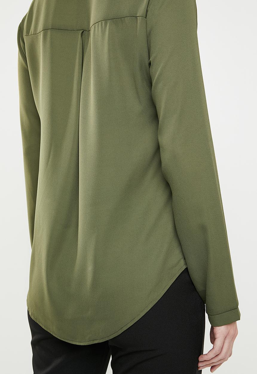 edit - Kitty bow blouse - green