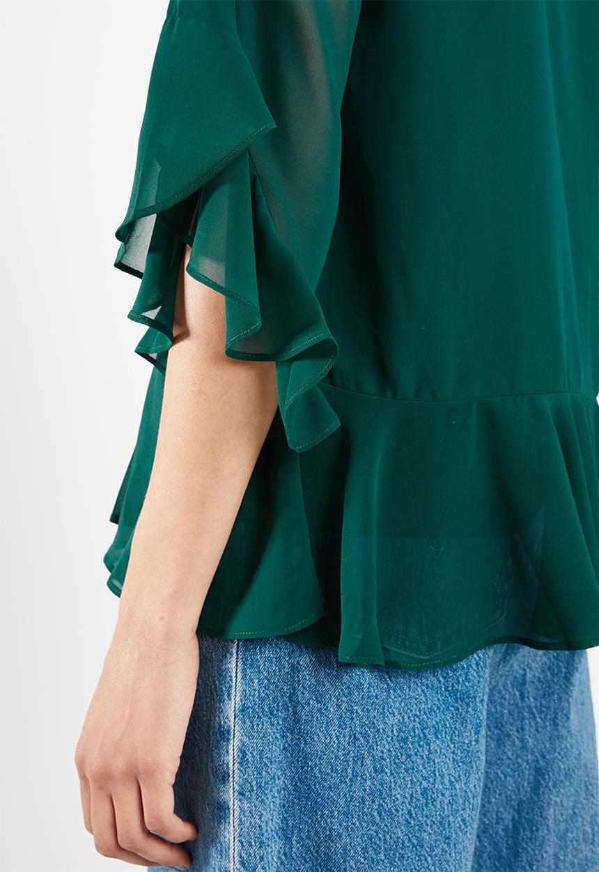 Vero Moda - Malva minni peplum top - green