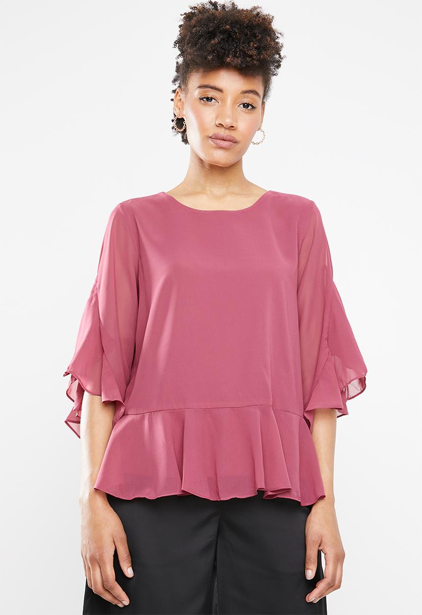 Vero Moda - Malva minni peplum top - pink