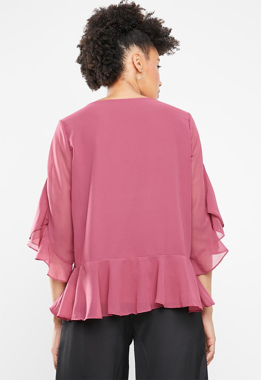 Vero Moda - Malva minni peplum top - pink