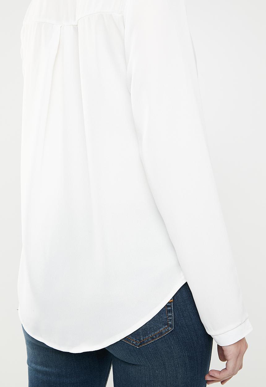 edit - Kitty bow blouse - white