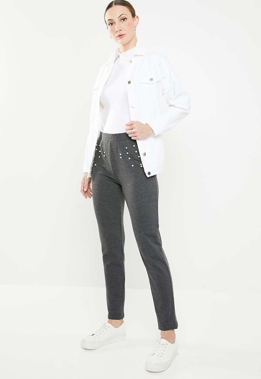 Jacqueline de Yong - Terra ankle sweat pant - grey