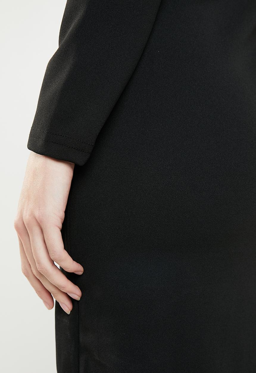 edit - Pleated shift dress - black