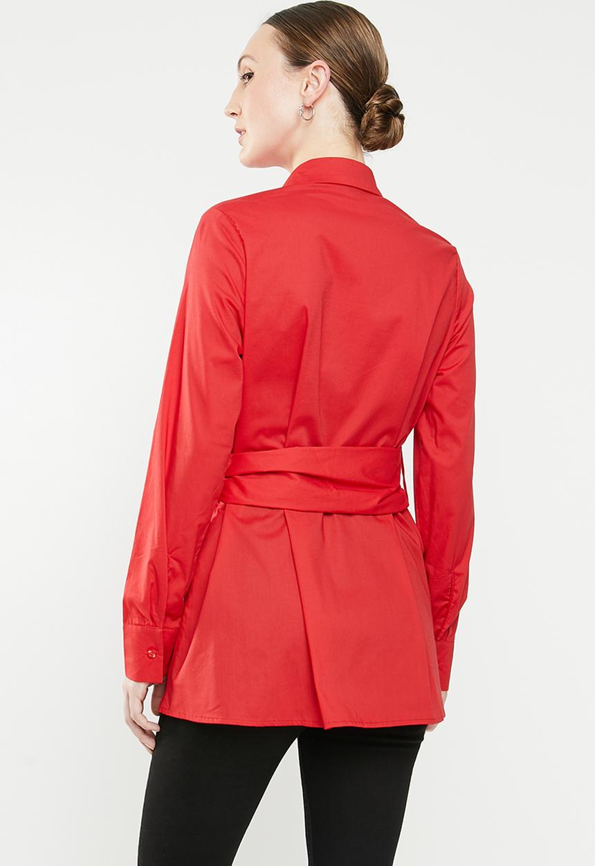 STYLE REPUBLIC - Self-tie shirt - red