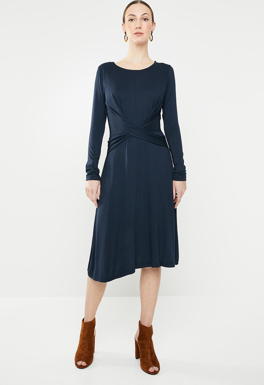 edit - Twist front dress - navy