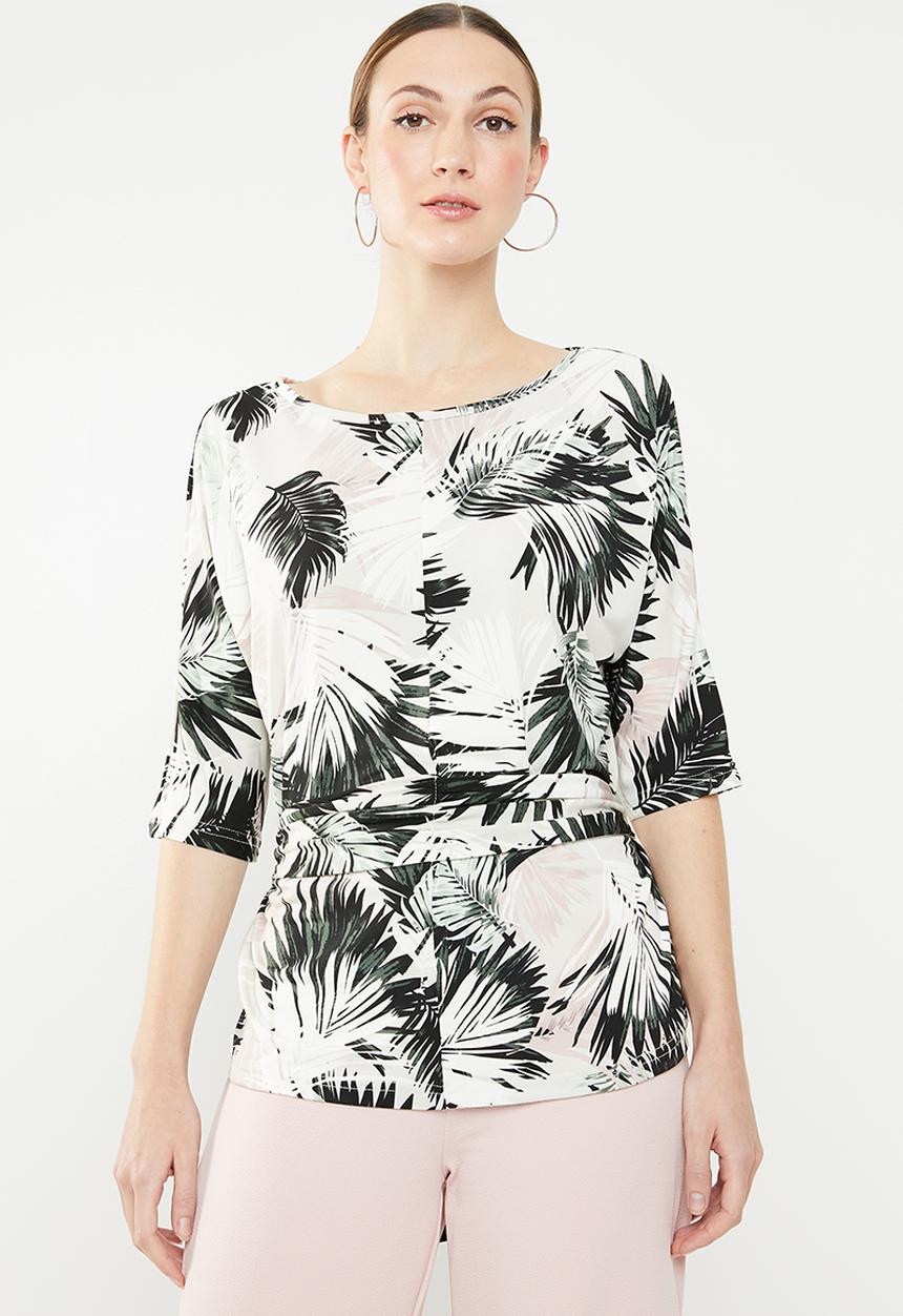 edit - Twist front top - black & white